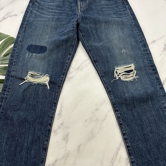 Point Sur Denim J.Crew Shoreditch Straight Leg Jeans Size 28 Raw Hem Distressed - Picture 3 of 10